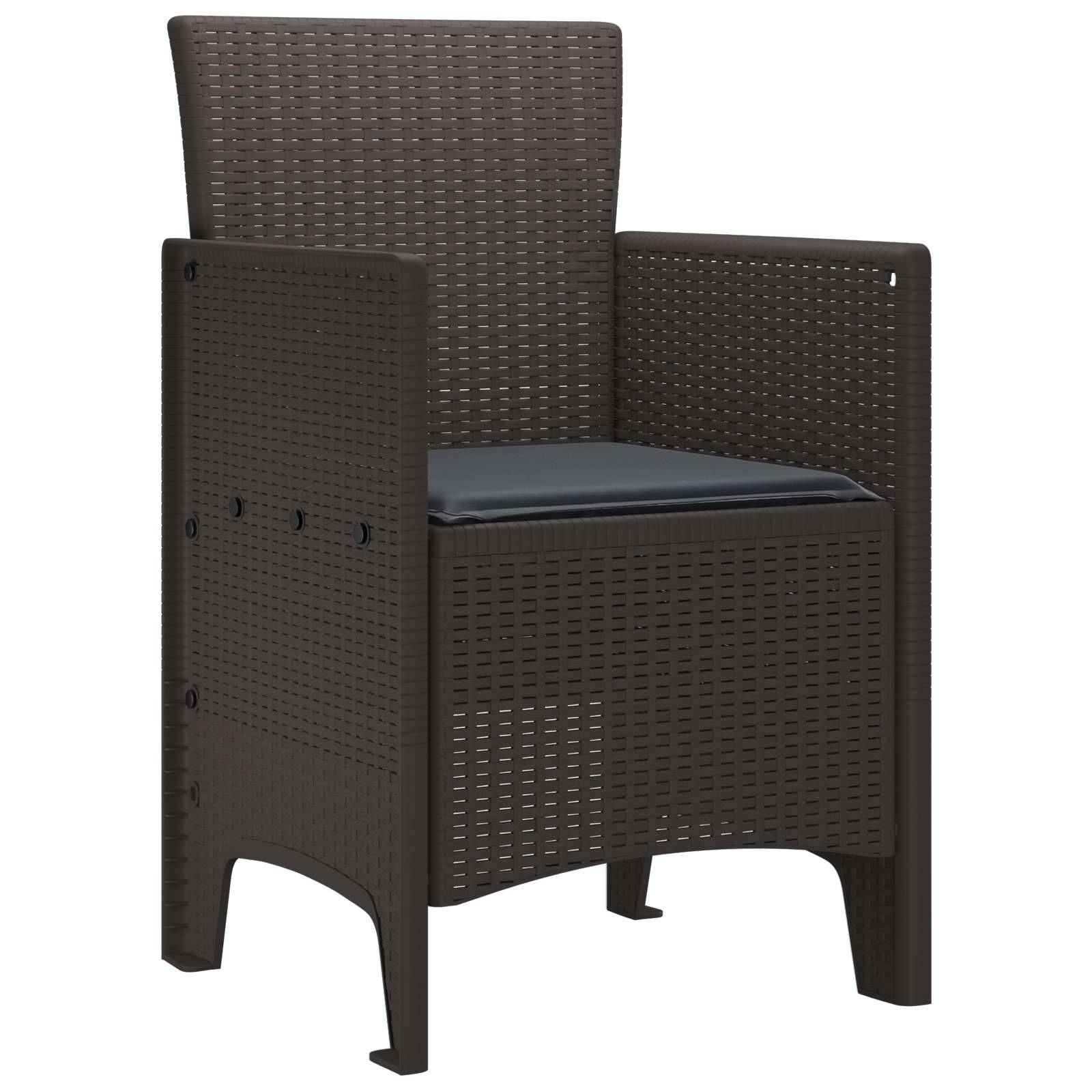 PANGIVO - Chaise de jardin polypropylène marrons 53 x 49 x 85 cm, Poids :12.8kg - PANGIVO - Image 2