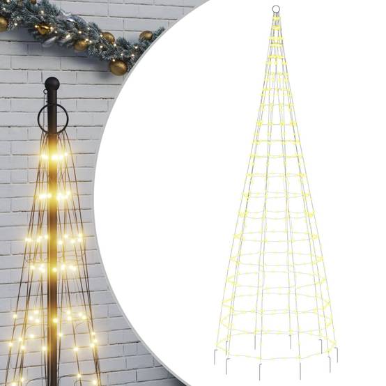 ComfortXL - Sapin de Noël pour Mât 550 LED Décoration Jardin Extérieur 300cm Blanc Chaud – ComfortXL Outdoor Living - Image 2
