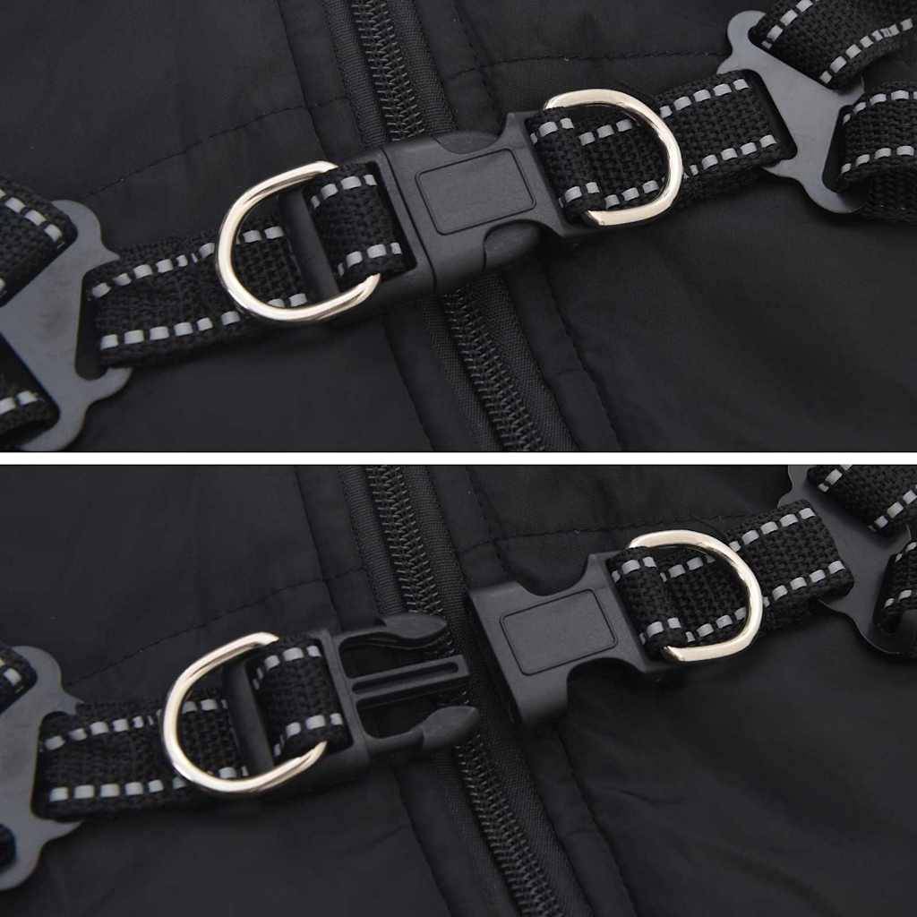 ComfortXL - Manteau Chien Pluie Harnais Intégré Chaud Coupe-Vent S Noir - ComfortXL Outdoor Living - Image 6