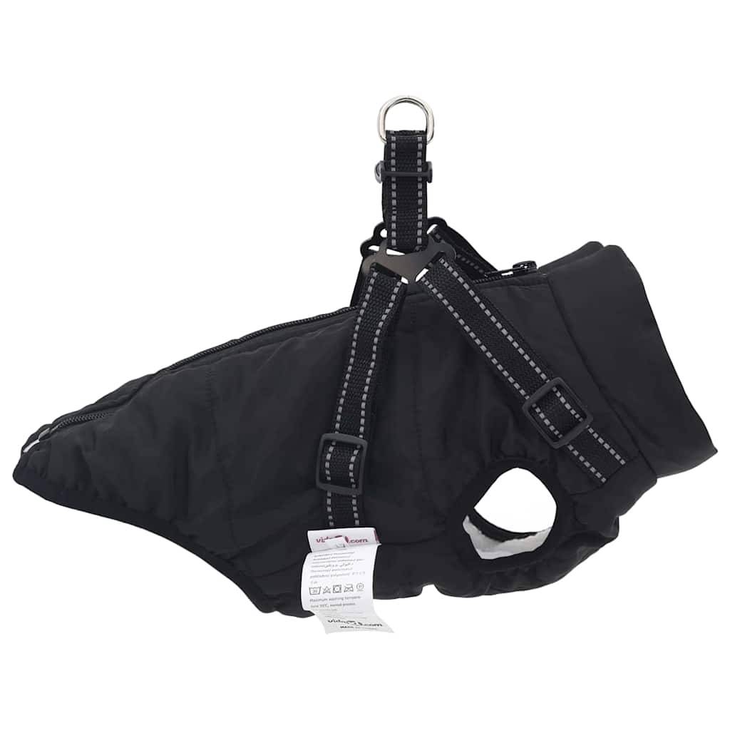 ComfortXL - Manteau Chien Pluie Harnais Intégré Chaud Coupe-Vent S Noir - ComfortXL Outdoor Living - Image 4
