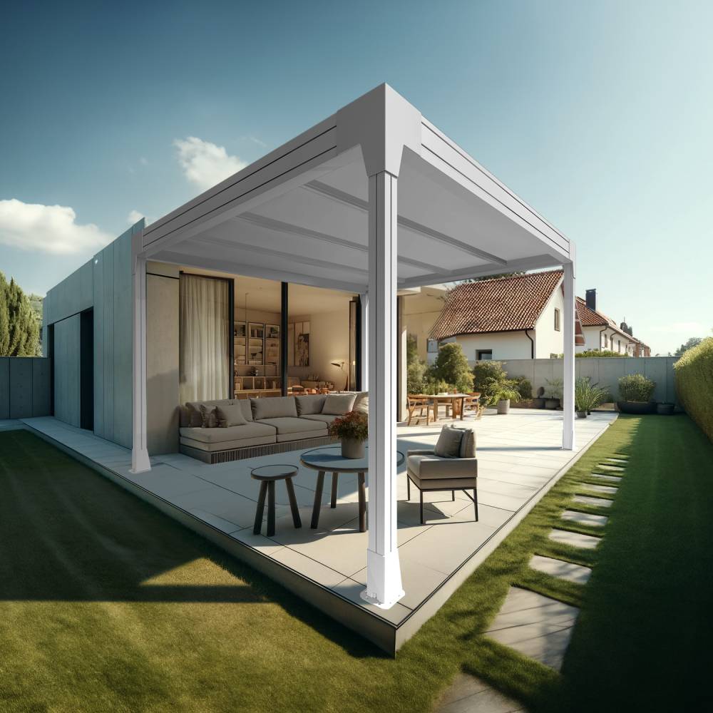 Carport HAPESIRE Isotoit® îlot 5,02x5,00m (Blanc) - Alia Productions - Imagen 1