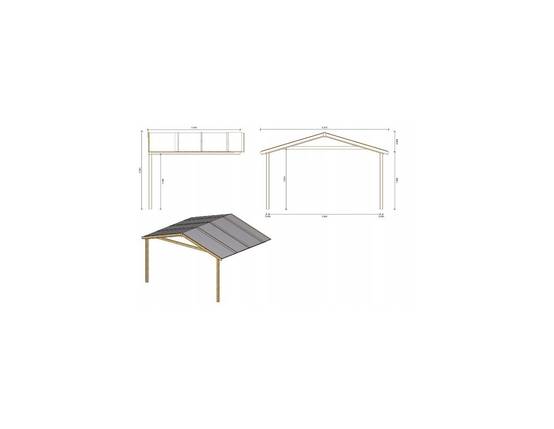 Altanka - Abri de jardin en bois - 4x3 m + terrasse avec balustrade et avant-toit en bois - 24 m2 - DOM337+DOM392+DOM393+POD04 - ALTANKA - Imagen 4