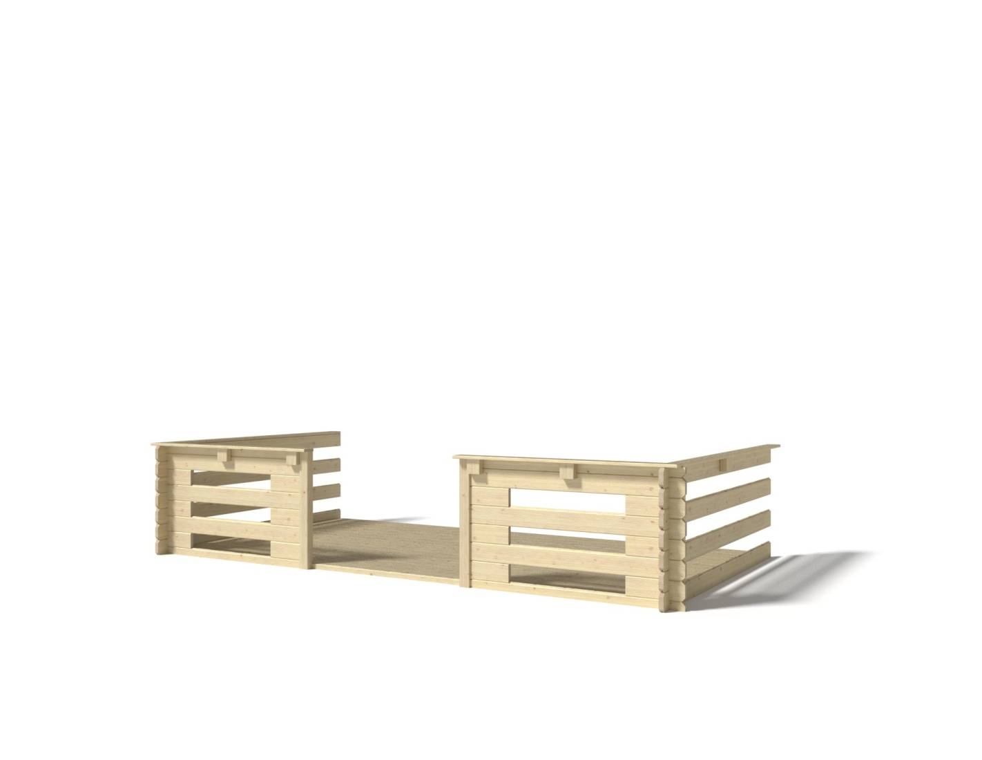 Altanka - Abri de jardin en bois - 4x3 m + terrasse avec balustrade et avant-toit en bois - 24 m2 - DOM337+DOM392+DOM393+POD04 - ALTANKA - Imagen 9