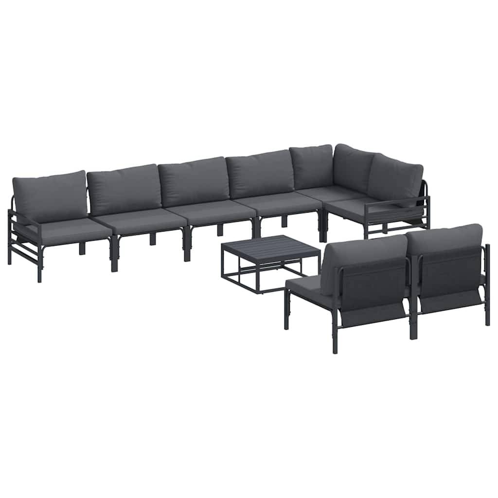 Salon de Jardin en Acier avec Coussins Confortables pour Terrasse Gris Anthracite – ComfortXL Outdoor Living - Image 2