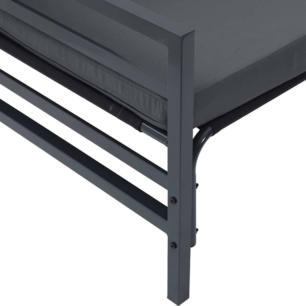 Salon de Jardin en Acier avec Coussins Confortables pour Terrasse Gris Anthracite – ComfortXL Outdoor Living - Image 4