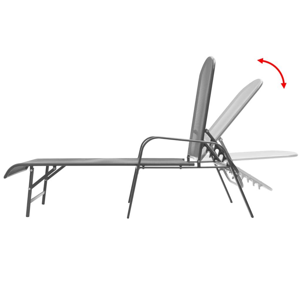 ComfortXL - Lot 2 Transats Acier Gris avec Table Pliante – ComfortXL Outdoor Living - Image 2