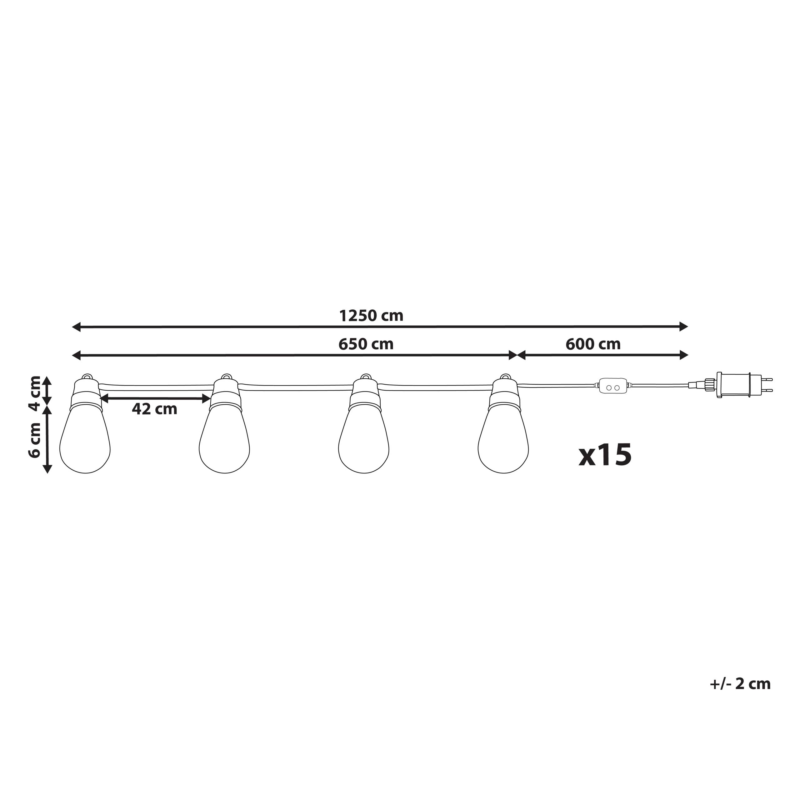 Beliani - Guirlande de Lumières LED Blanches Contrôlable et Personnalisable par Application avec Interrupteur Protégé contre Particules Solides - Imagen 3