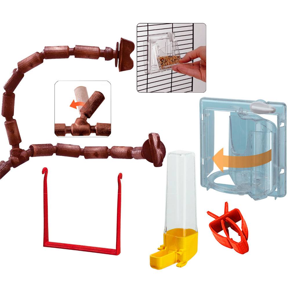 Ferplast - Ferplast Cage pour Oiseaux en bois FSC GIULIETTA 5, Canaris, Perruches et Oiseaux exotiques, Accessoires inclus - Image 8