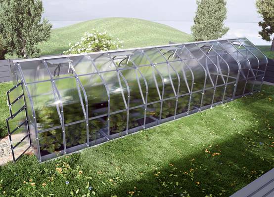 KLASIKA GREENHOUSES - Serre KLASIKA Standard 25m2, 2,5m x 10m, 4 mm avec revêtement en polycarbonate (Avec 5 toits ouvrants automatiques) - Image 3
