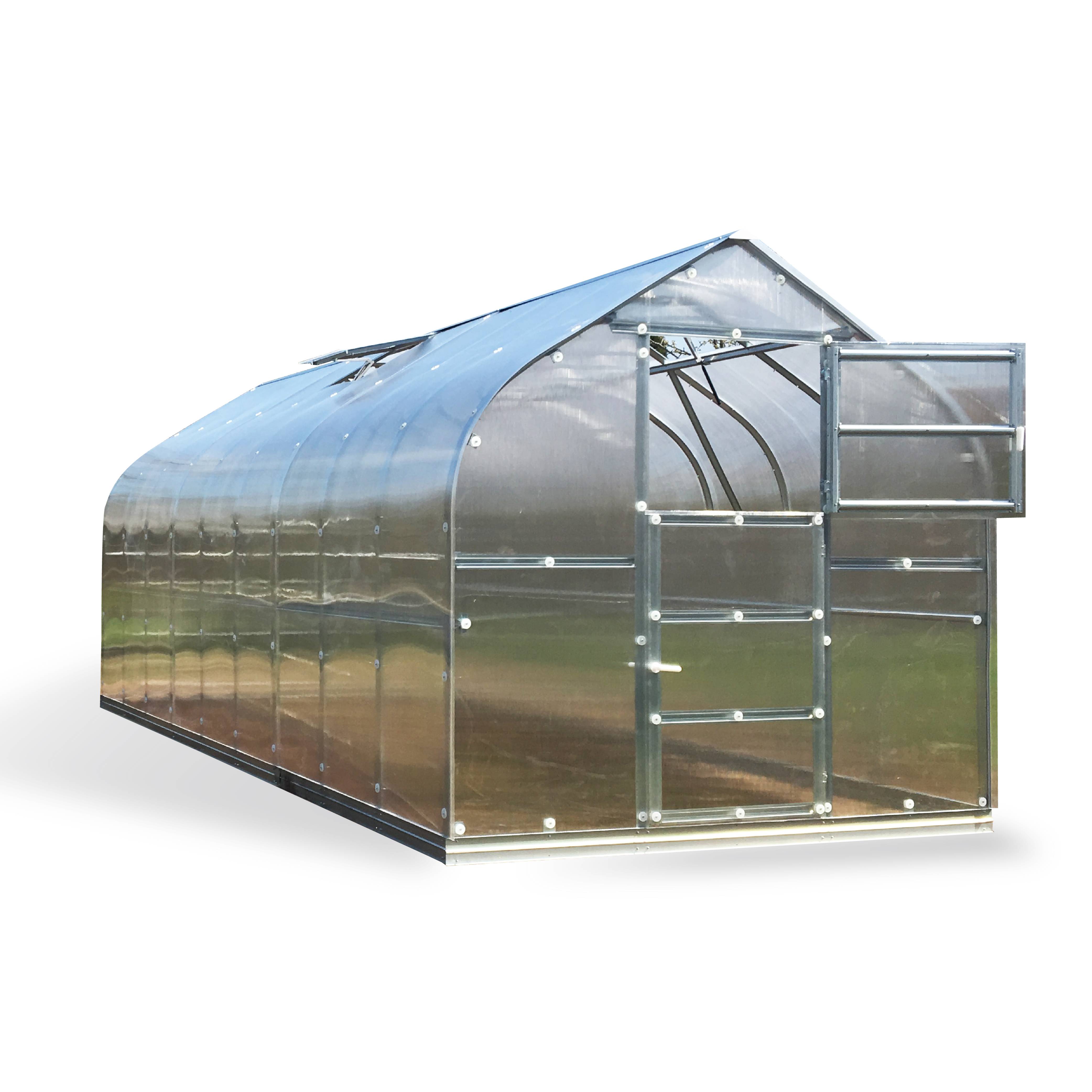 KLASIKA GREENHOUSES - Serre KLASIKA Standard 25m2, 2,5m x 10m, 4 mm avec revêtement en polycarbonate (Avec 5 toits ouvrants automatiques) - Image 5
