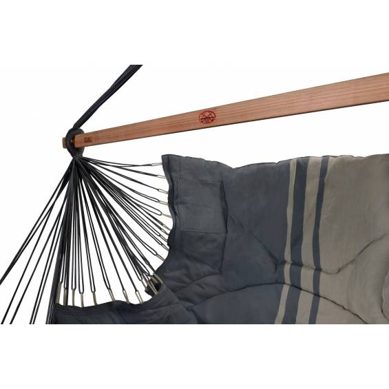 Jobek - Chaise Hamac KONFORT 225x130 cm en Polypropylène molletonnée Anthracite taupe certifié FSC 100% JOBEK - Imagen 2