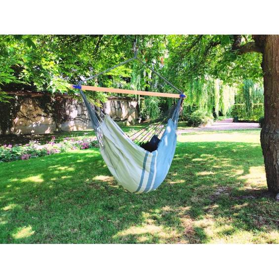 Jobek - Chaise Hamac KONFORT 225x130 cm en Polypropylène molletonnée Anthracite taupe certifié FSC 100% JOBEK - Imagen 5