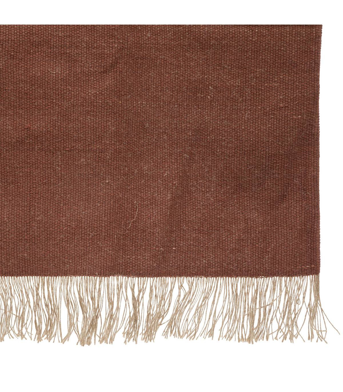 Atmosphera - Tapis décoratif en Coton Terracotta et  franges en Jute 120 x 170 cm - Imagen 2