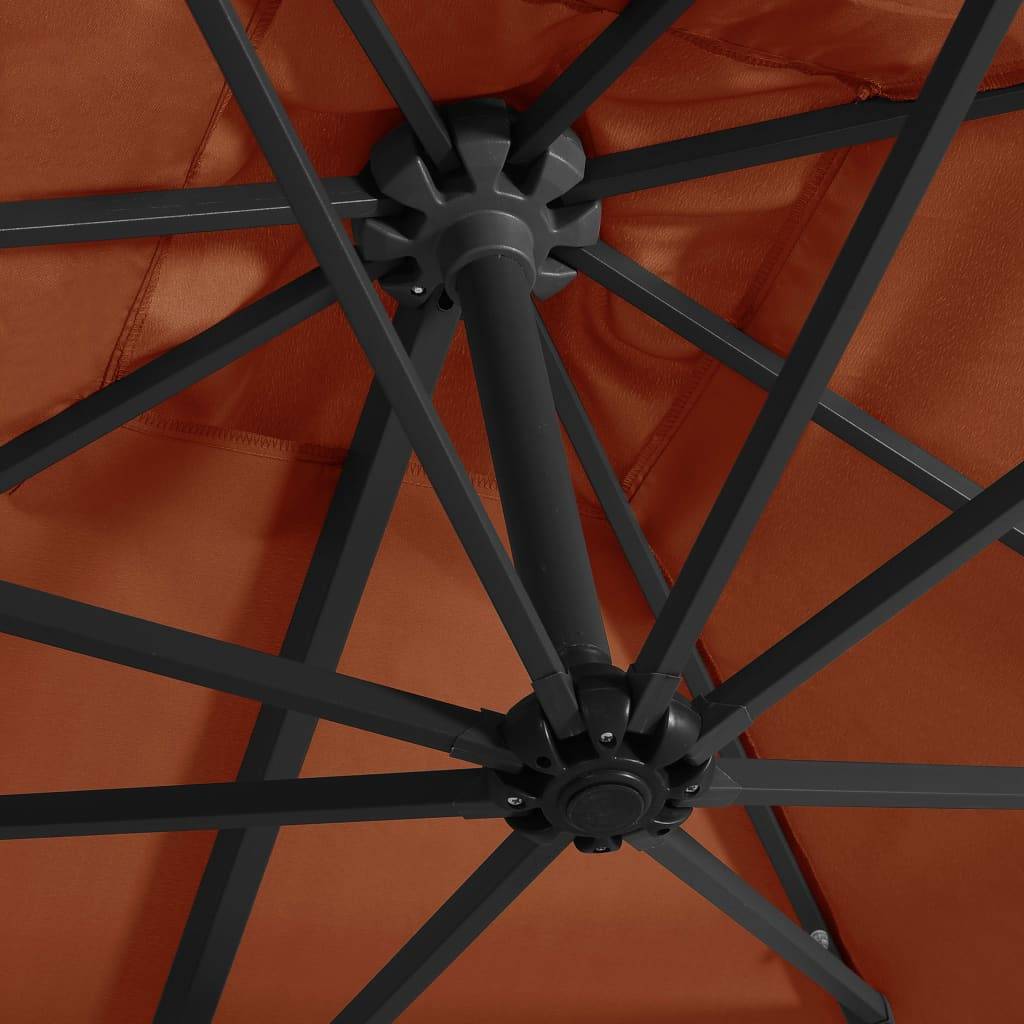 Helloshop26 - Parasol mobilier de jardin déporté avec lumières led 250 x 250 cm orange - Imagen 6