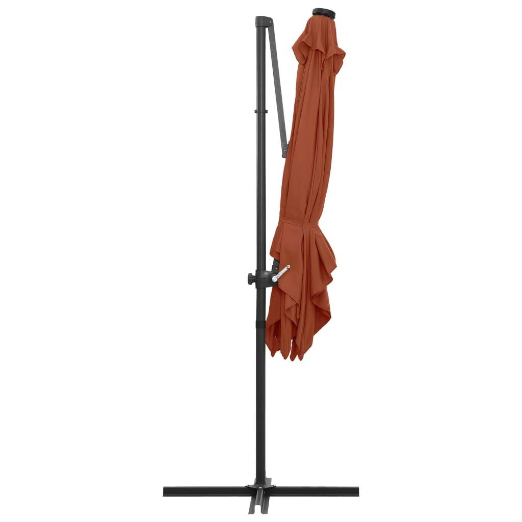 Helloshop26 - Parasol mobilier de jardin déporté avec lumières led 250 x 250 cm orange - Imagen 5