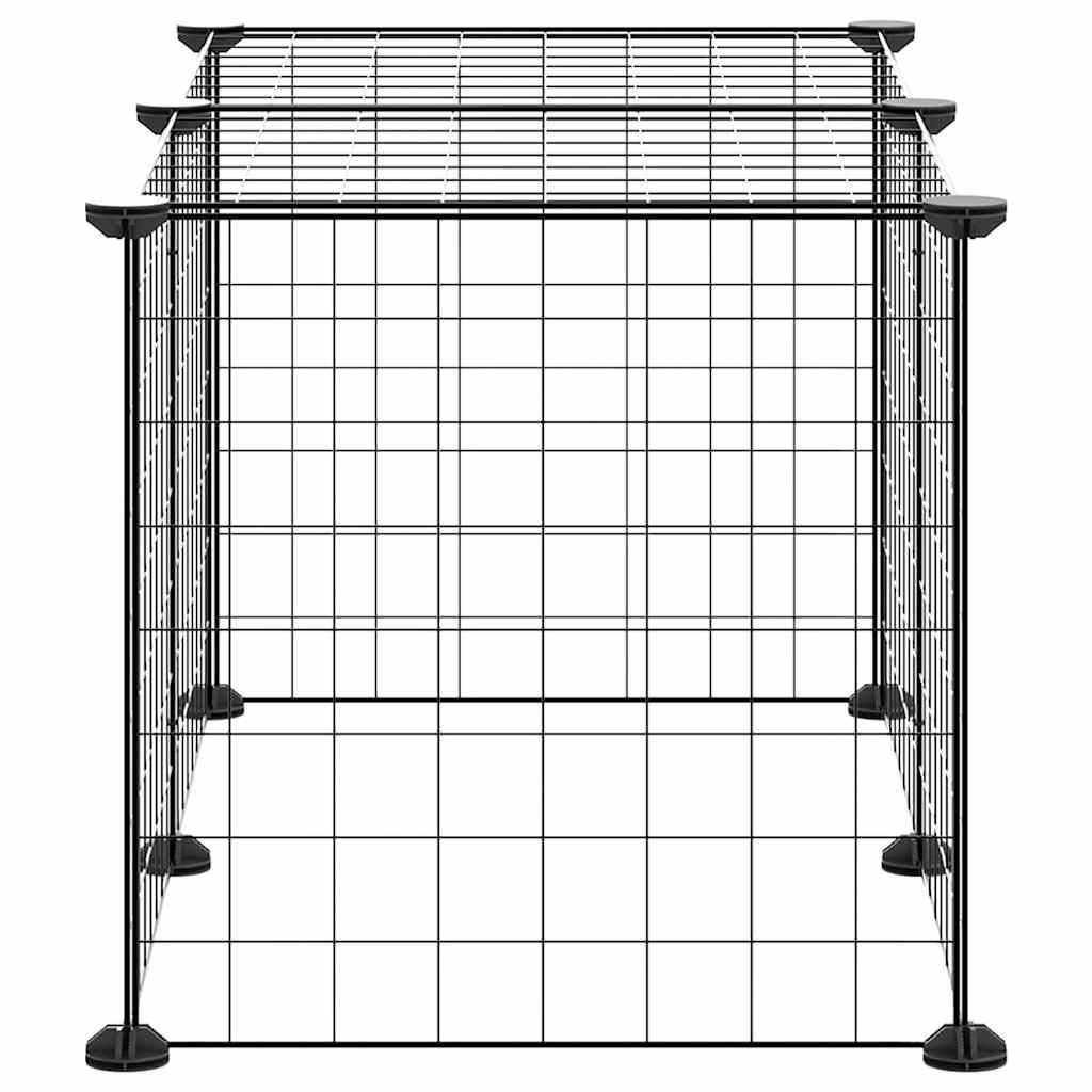 Vidaxl - Cage animaux de compagnie à 8 panneaux Noir 70x35x35 cm Acier vidaXL 3114049 - Imagen 4