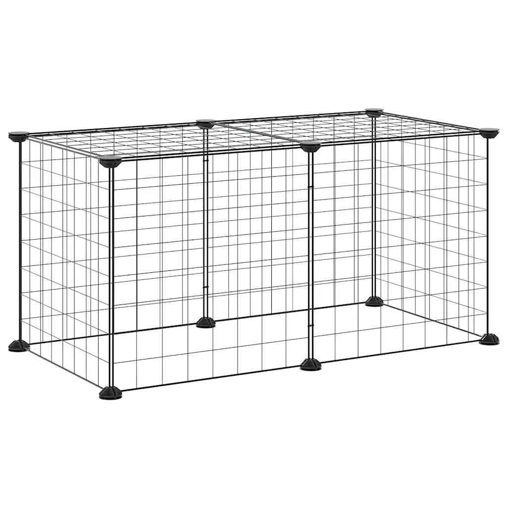 Vidaxl - Cage animaux de compagnie à 8 panneaux Noir 70x35x35 cm Acier vidaXL 3114049 - Imagen 5