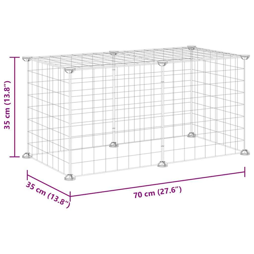 Vidaxl - Cage animaux de compagnie à 8 panneaux Noir 70x35x35 cm Acier vidaXL 3114049 - Imagen 2