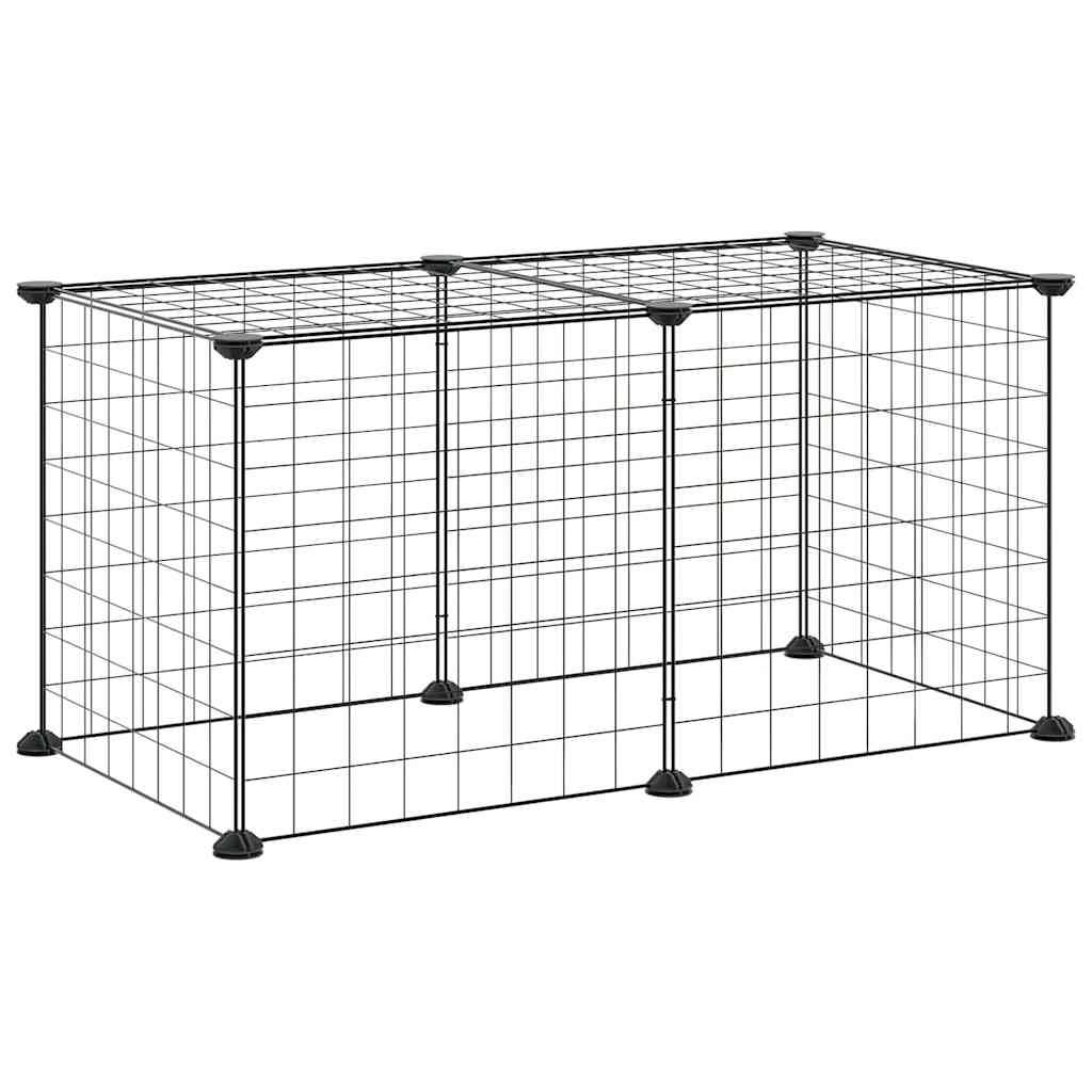 Vidaxl - Cage animaux de compagnie à 8 panneaux Noir 70x35x35 cm Acier vidaXL 3114049 - Imagen 1