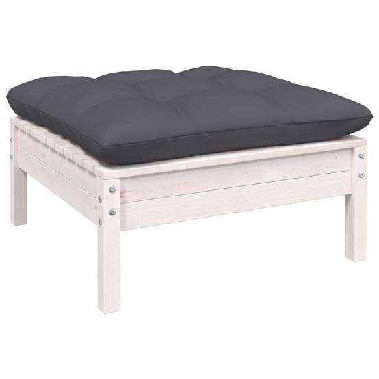 Grand Salon de Jardin en Bois Massif Blanc 10 Places avec Coussins Anthracite, Modulable et Confortable – ComfortXL Outdoor Living - Image 6