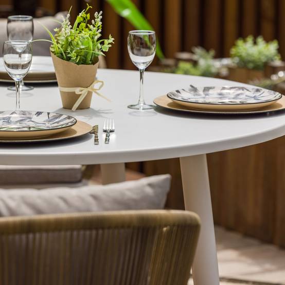 Table ronde en aluminium - JARDILINE - Aluminium - Blanc - Image 3