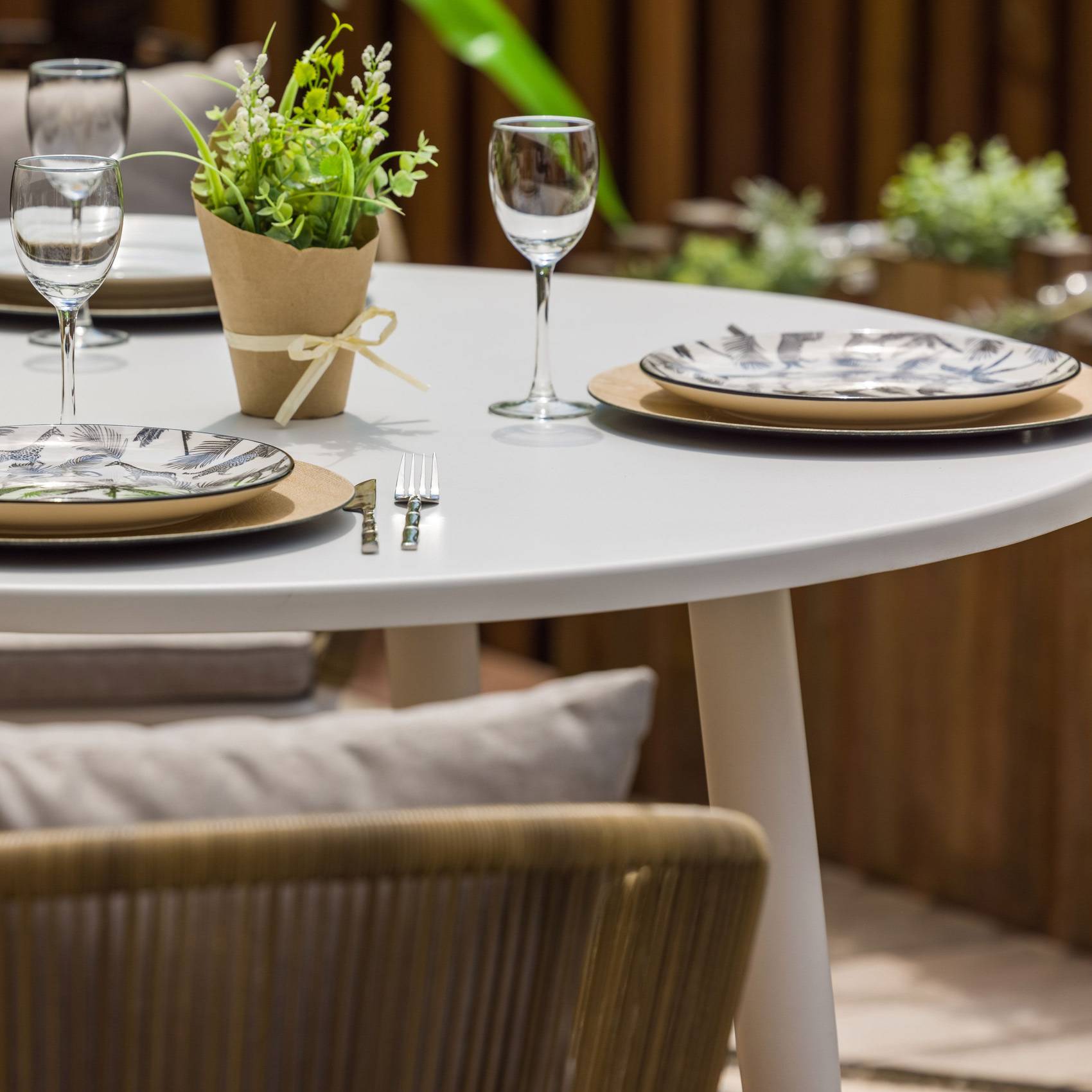 Table ronde en aluminium - JARDILINE - Aluminium - Blanc - Image 3