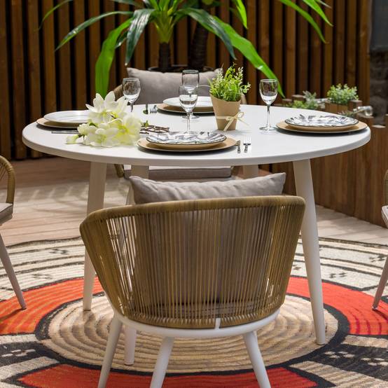 Table ronde en aluminium - JARDILINE - Aluminium - Blanc - Image 1