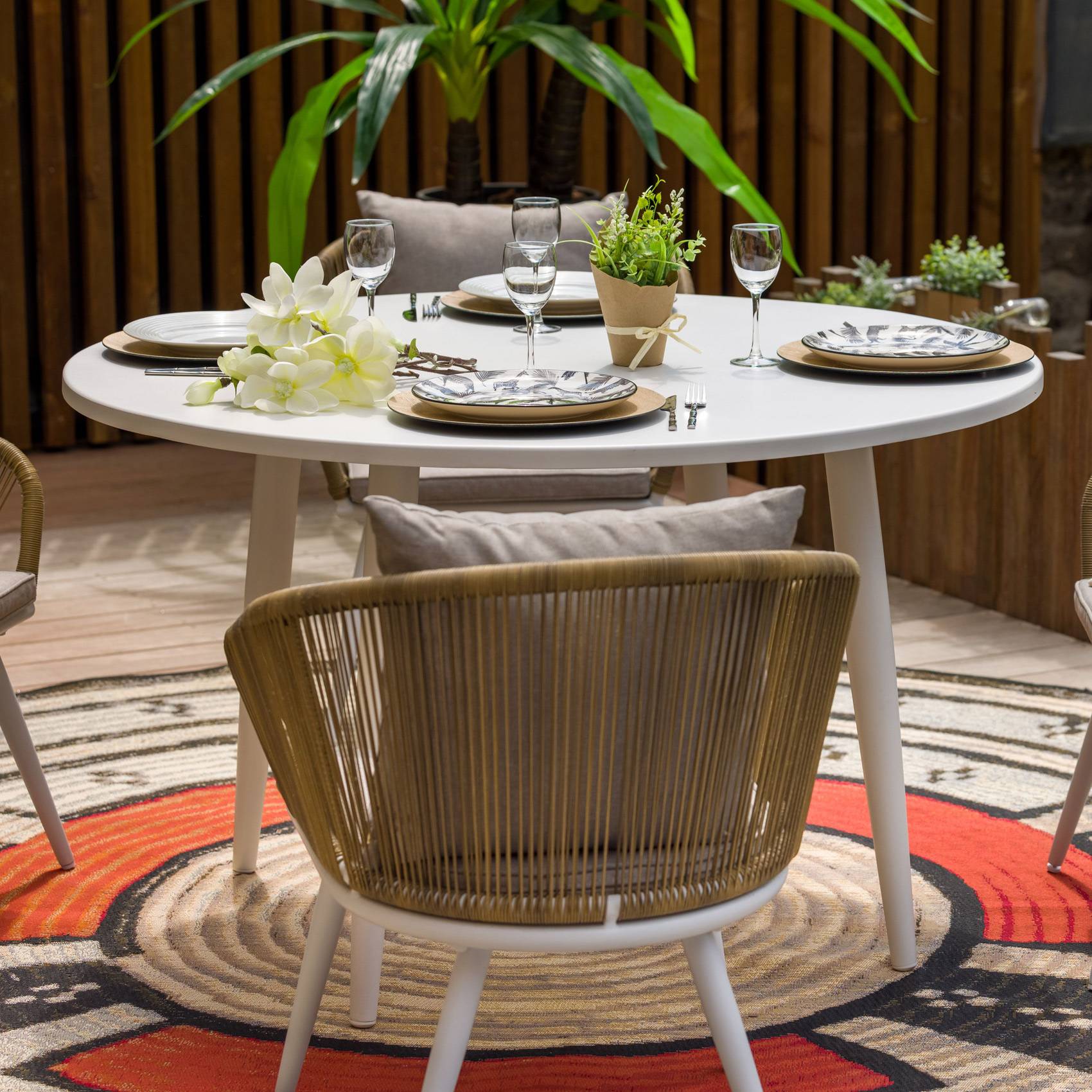 Table ronde en aluminium - JARDILINE - Aluminium - Blanc - Image 1