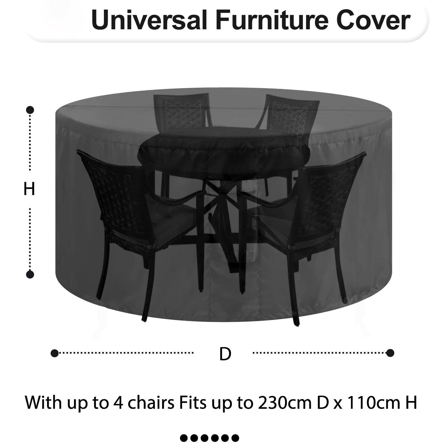 IntiMeg - Housse salon de jardin, Oxford Housse de Protection Salon de Jardin Housse Table Bâche Salon de Jardin Imperméable Résistant à la Vent , 185x110 cm - Image 5