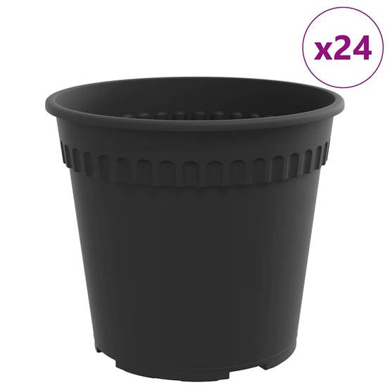 Pot à fleurs rond Plastique Noir 19 x 19 x 16 cm - PANGIVO - Image 2