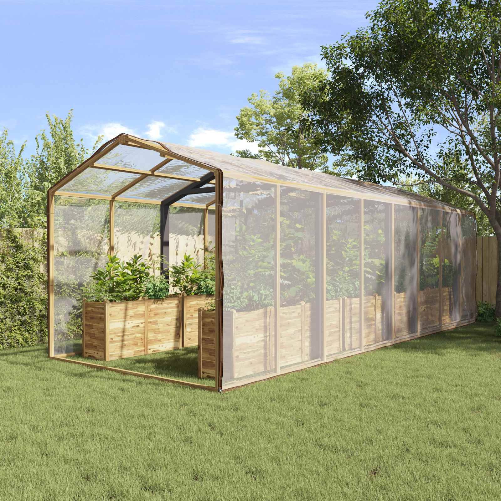 ComfortXL - Bâche protection plantes transparente PE jardin terrasse anti-pluie 6x8m - ComfortXL Outdoor Living