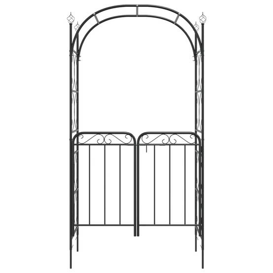 Arche Jardin avec Portillon Acier Verrouillable Tonnelle Entrée Séparation 108x235 Noir - ComfortXL Outdoor Living - Image 3
