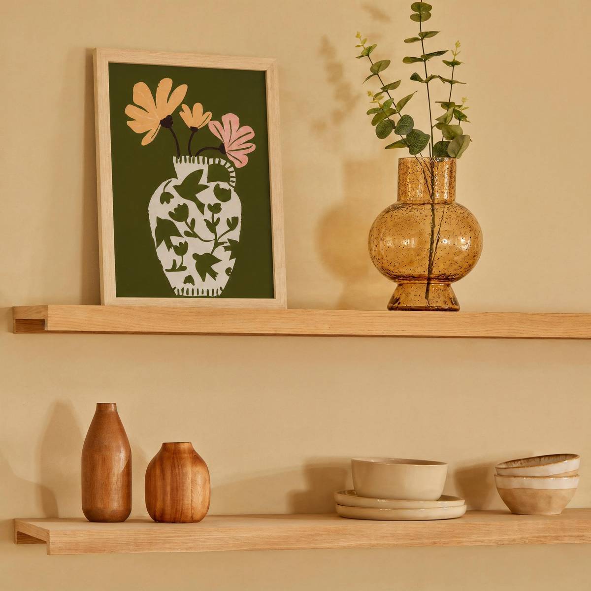 Atmosphera - Affiche encadrée Manny 21x30cm vert kaki - Atmosphera Créateur d'intérieur