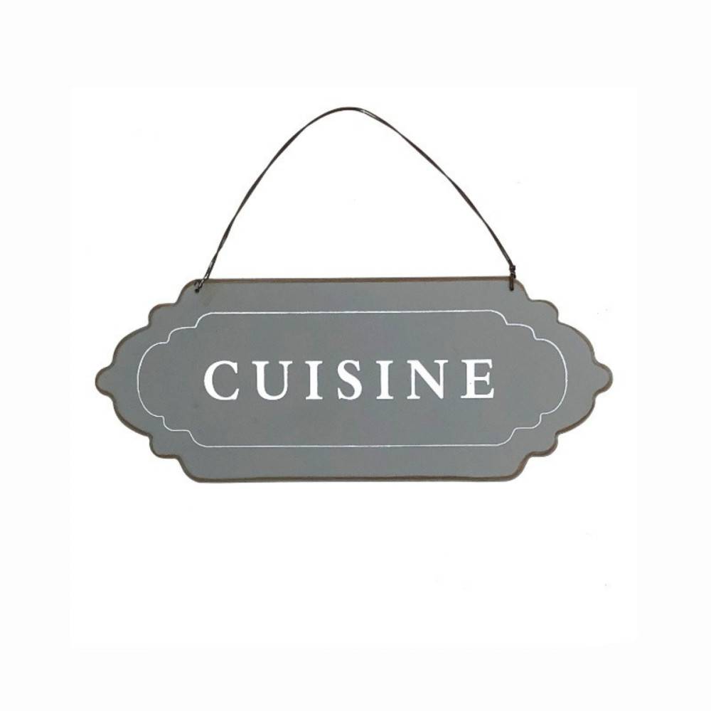 Plaque de porte décorative vintage cuisine fer gris 12x7cm Chemin de campagne
