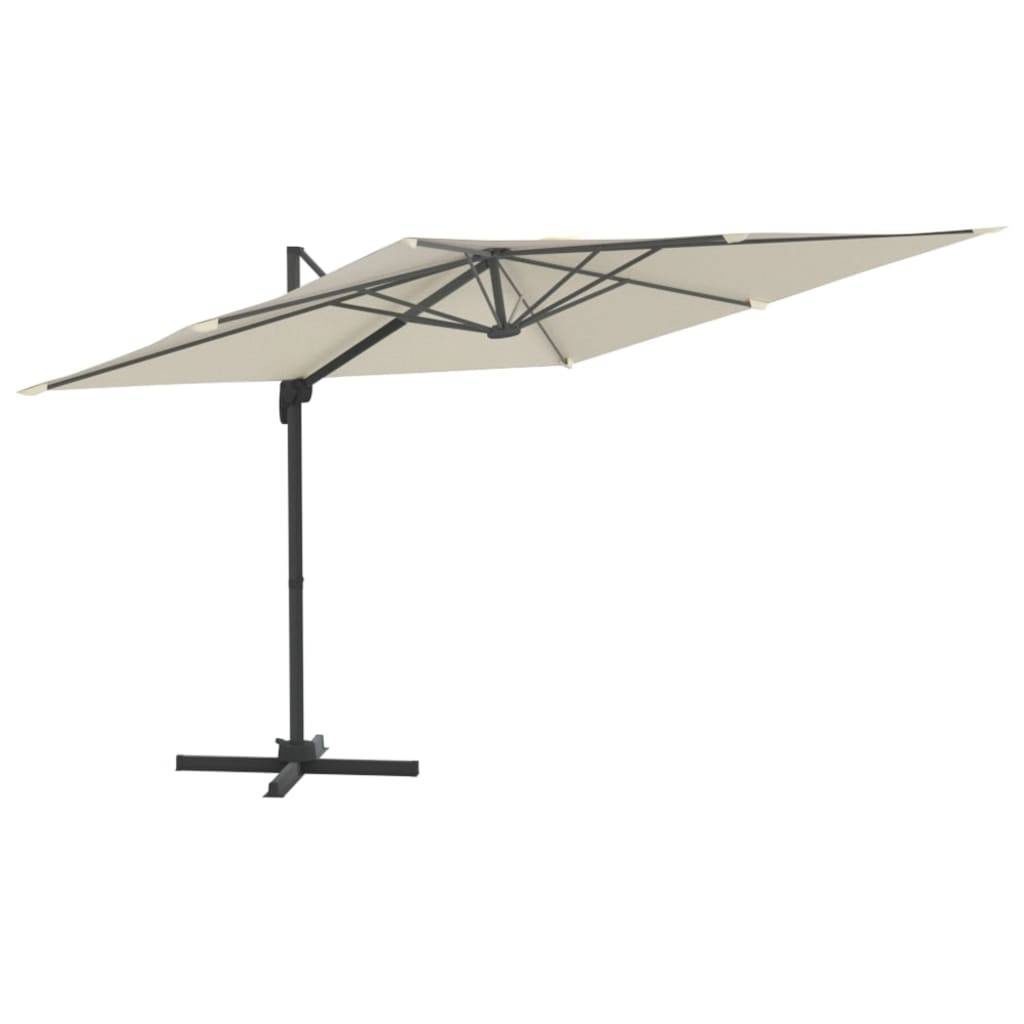 Helloshop26 - Parasol meuble de jardin cantilever à led 400 x 300 cm blanc sable - Imagen 1