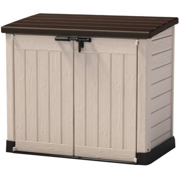 Sans Marque - Coffre de rangement extérieur KETER en résine 1200 litres Beige et marron - Range Poubelles ou vélo