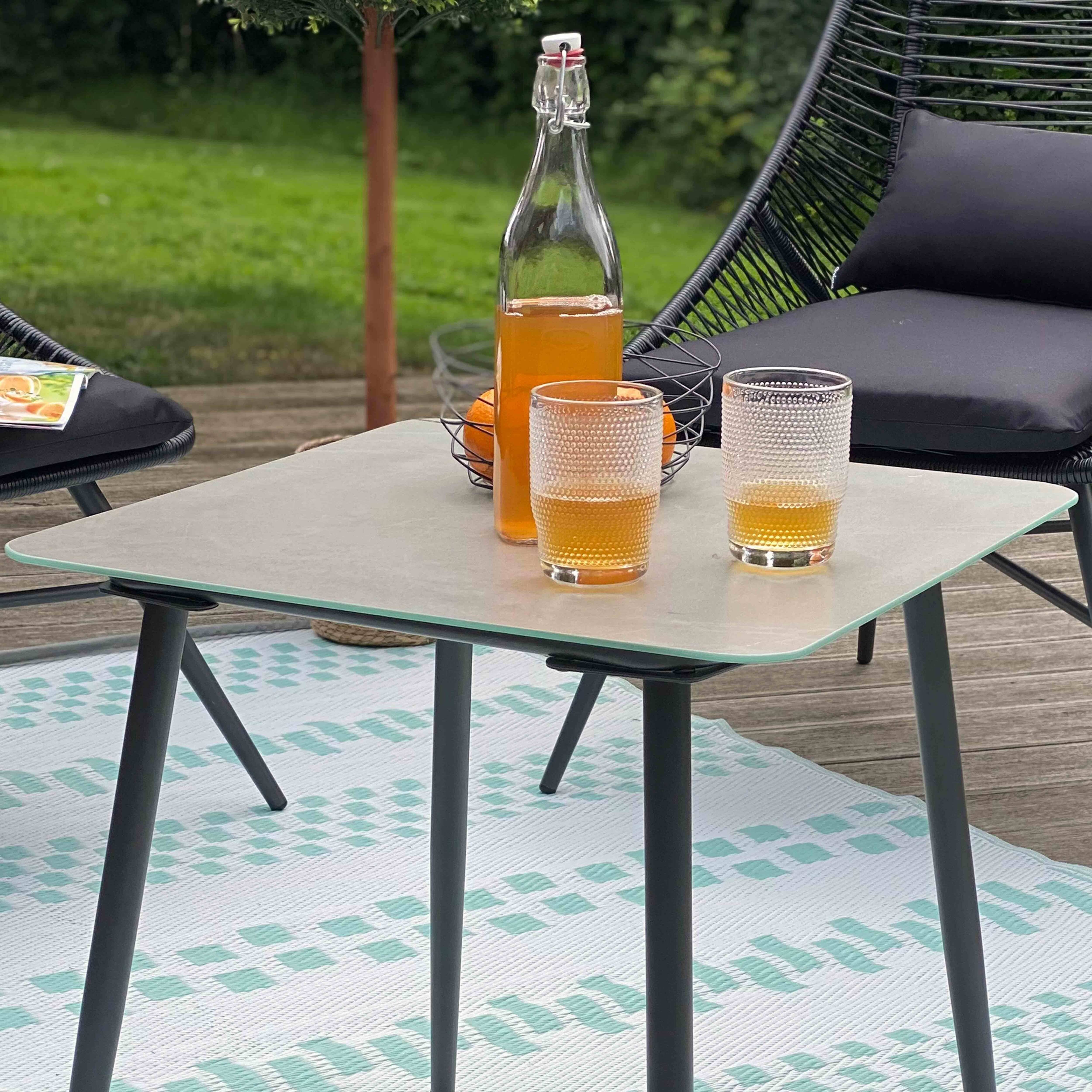 Oviala - Grande table basse de jardin en acier gris Costa Rica - Oviala - Image 5