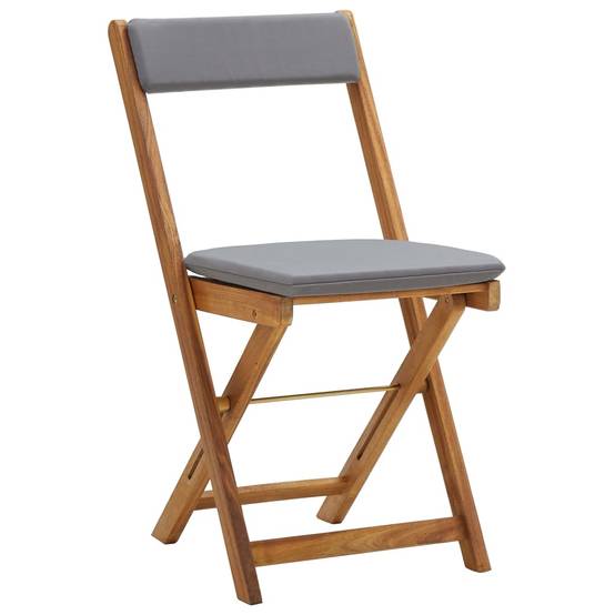 Ensemble de bistro pliable 3 pcs | Mobilier d'extérieur et coussins bois acacia solide Maison Chic - Image 7