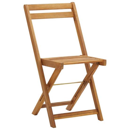 Ensemble de bistro pliable 3 pcs | Mobilier d'extérieur et coussins bois acacia solide Maison Chic - Image 8