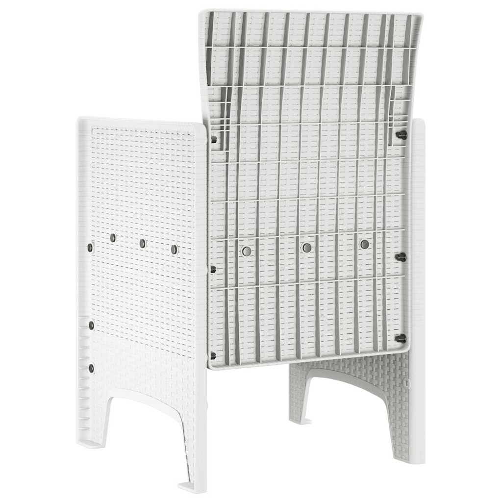 Lot De 4 Chaises De Jardin - Fauteuils De Jardin Blanc 53 x 49 x 85 cm PP - Image 5