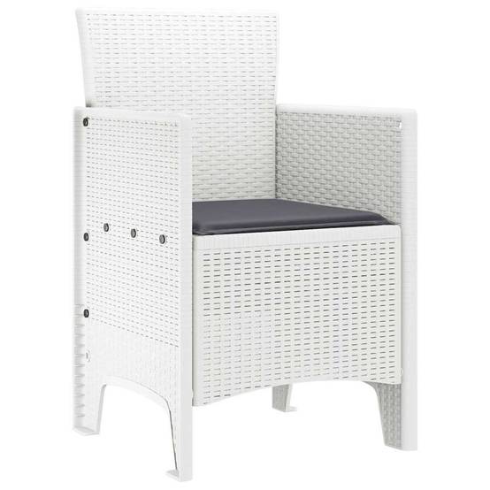 Lot De 4 Chaises De Jardin - Fauteuils De Jardin Blanc 53 x 49 x 85 cm PP - Image 4