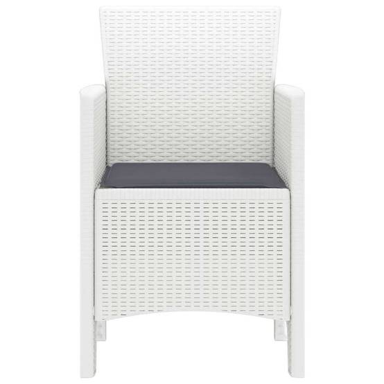 Lot De 4 Chaises De Jardin - Fauteuils De Jardin Blanc 53 x 49 x 85 cm PP - Image 6