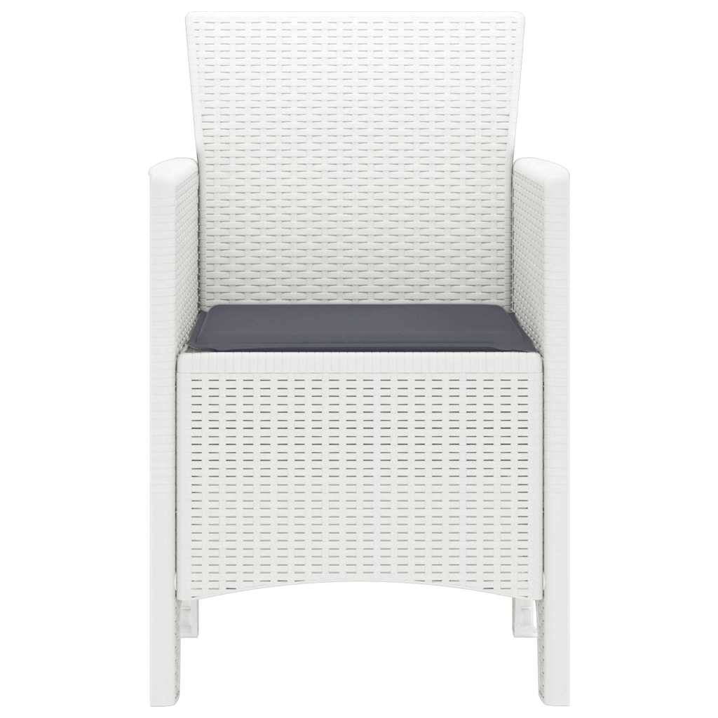 Lot De 4 Chaises De Jardin - Fauteuils De Jardin Blanc 53 x 49 x 85 cm PP - Image 6