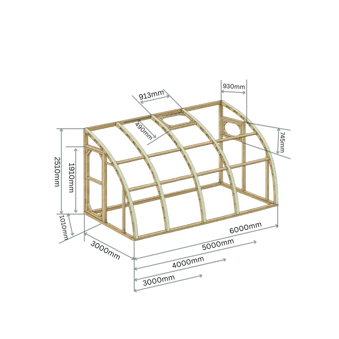 Serre en bois adossée 12m² Norhage Vegg 300 - Polycarbonate 10mm - Image 8