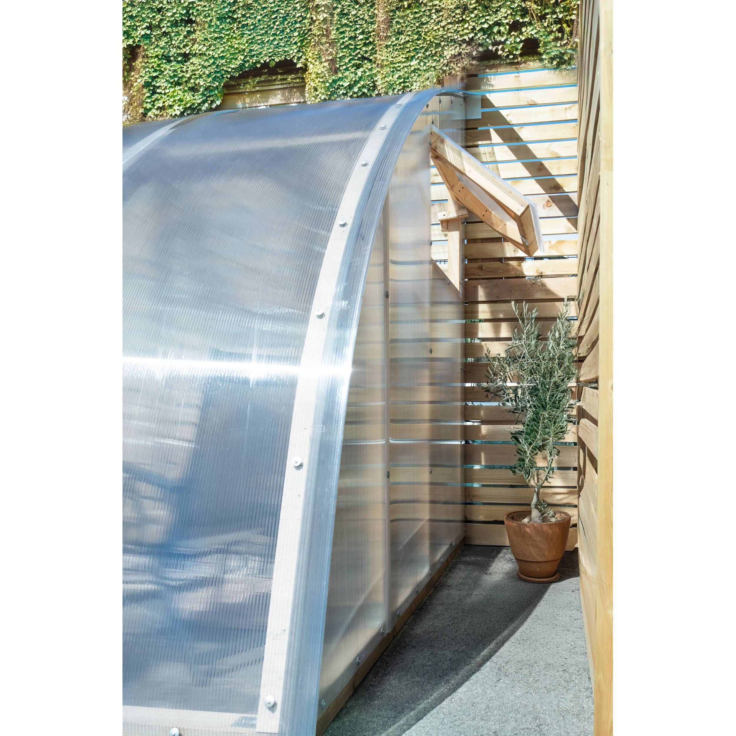 Serre en bois adossée 12m² Norhage Vegg 300 - Polycarbonate 10mm - Image 4