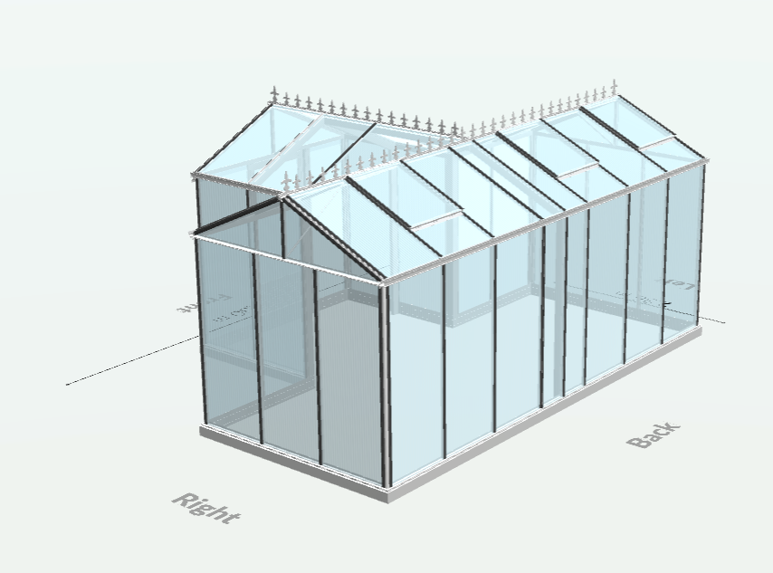25m² -  Serre en polycarbonate 8 mm alvéolés  - Euro T Classic - Alu - 25m² - ALUMINIUM - L'atelier Des Serres - Imagen 7