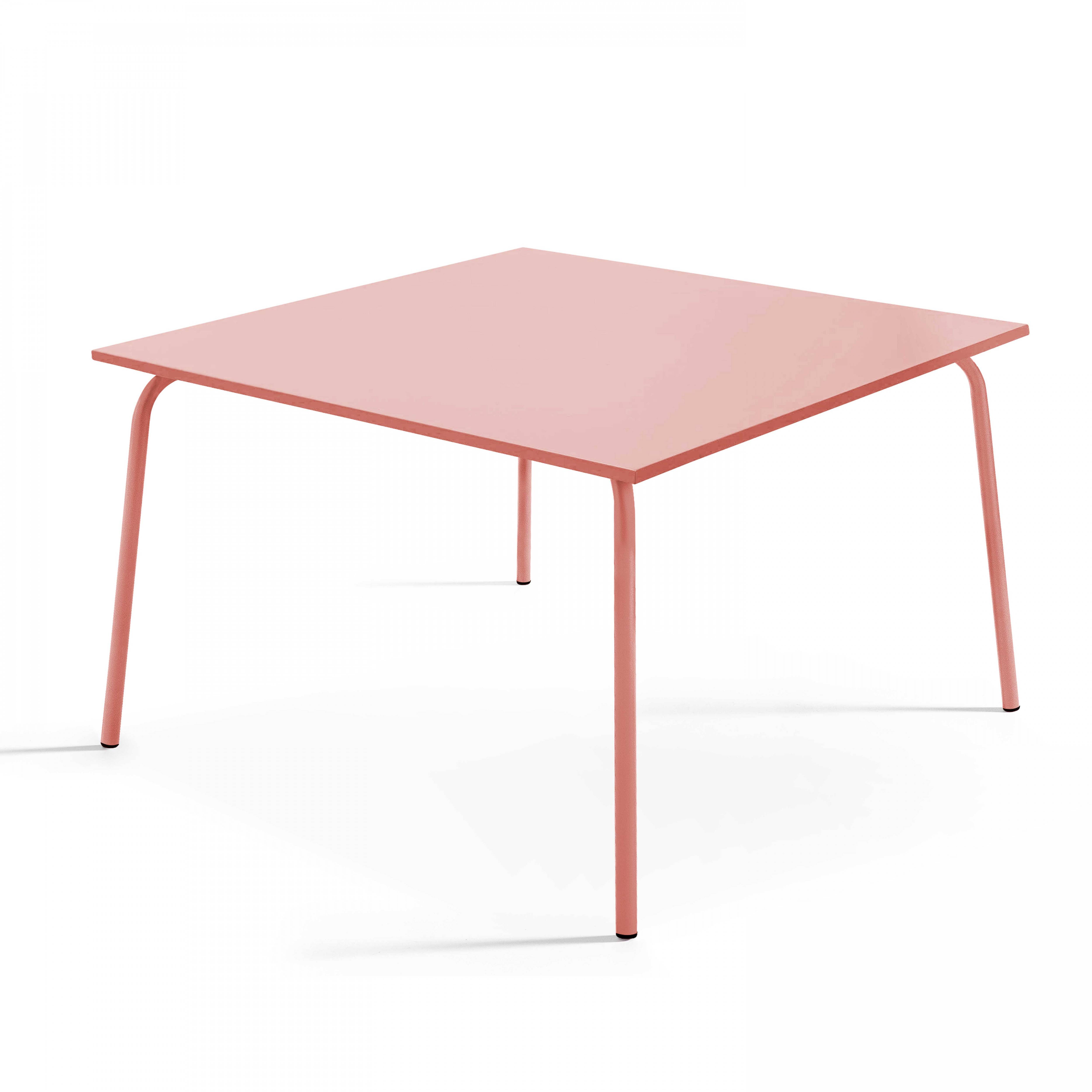 Oviala - Ensemble table de jardin carrée et 8 fauteuils en métal argile Palavas - Oviala - Imagen 5
