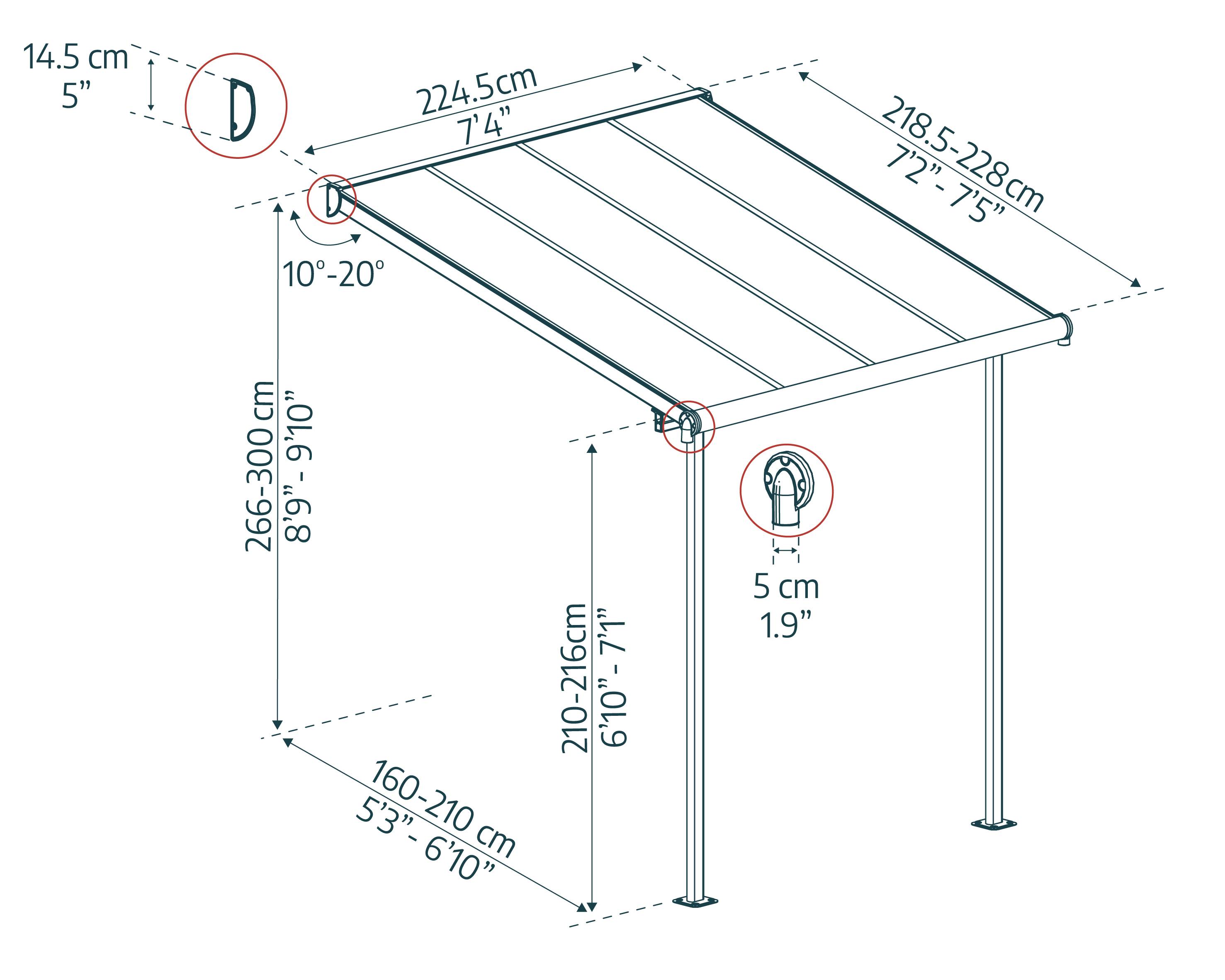 Canopia - Canopia Pergola Sierra 2,2X2,3 Grise - Imagen 5