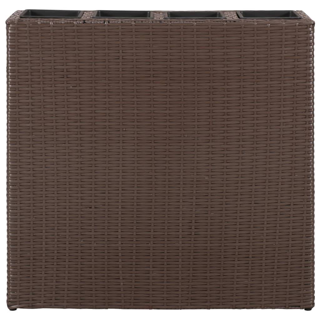 Helloshop26 - Lot de 2 jardinières lit surélevé plantes fleurs jardin et 4 pots résine tressée marron - Imagen 3