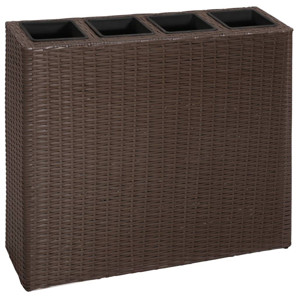 Helloshop26 - Lot de 2 jardinières lit surélevé plantes fleurs jardin et 4 pots résine tressée marron - Imagen 2